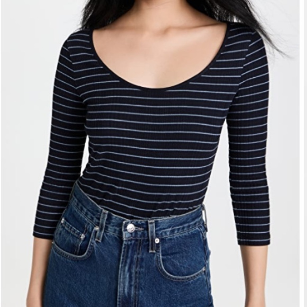 VINCE NWT Striped Knit Pullover Top, Size XS
